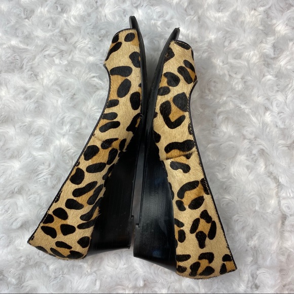 COPY - Calvin Klein Bree Calf Hair Leopard Peep Toe Wedge - Picture 6 of 8